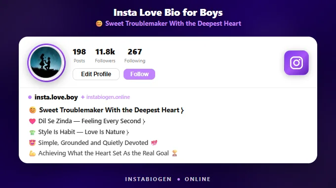 Insta Love Bio for Boys